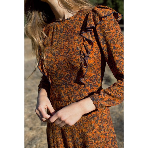 Christy Dawn Dresses & Skirts - Christy Dawn The Mabel Woven Maxi Dress in Brown Fall Print Size Medium